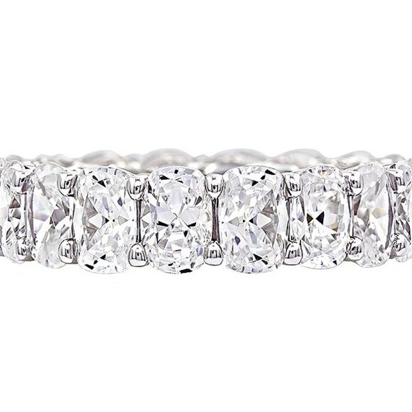 Diamonique 8.50 cttw Oval Eternity Band Ring, Platinum Clad Size 8 - Picture 4 of 4